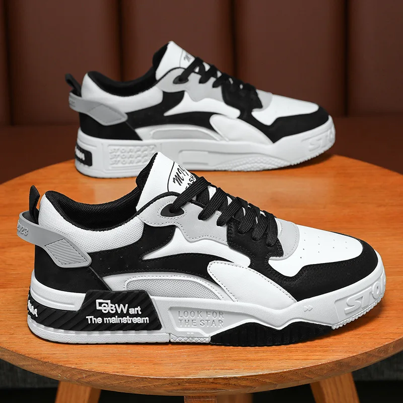 New Autumn Men’s Sneakers Men’s Comfortable Platform Shoes 2023 Trend Lace-up Vulcanized Shoes White Casual Sneakers Zapatillas